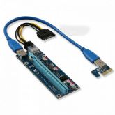 Placa Adaptador Riser Cabo Extensão Kitbon USB 3.0 1X a 16X PCI-E