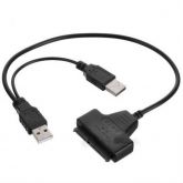 Cabo Adaptador Powered USB 2.0 para SATA 2.5 HDD DROCOR66 - Preto (36cm)