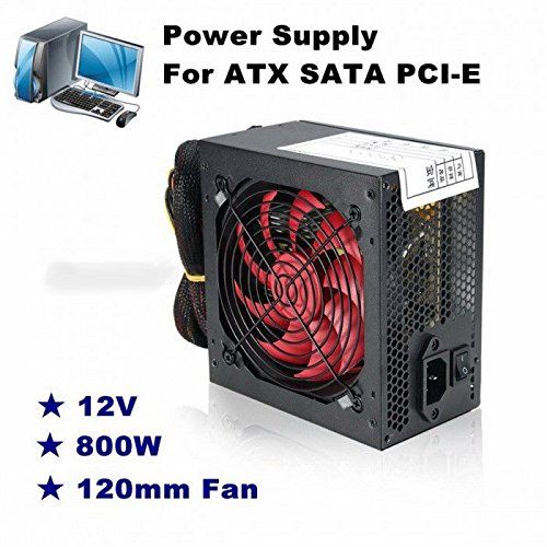 Fonte de Alimentação 800W Silenciosa para Computador Intel AMD PC 12V ATX SLI PCI-E Cooler 12 cm