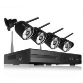 Kit Gravador de Vídeo NVR 4CH 960 P CCTV com 4 Câmeras IP D96UR01T