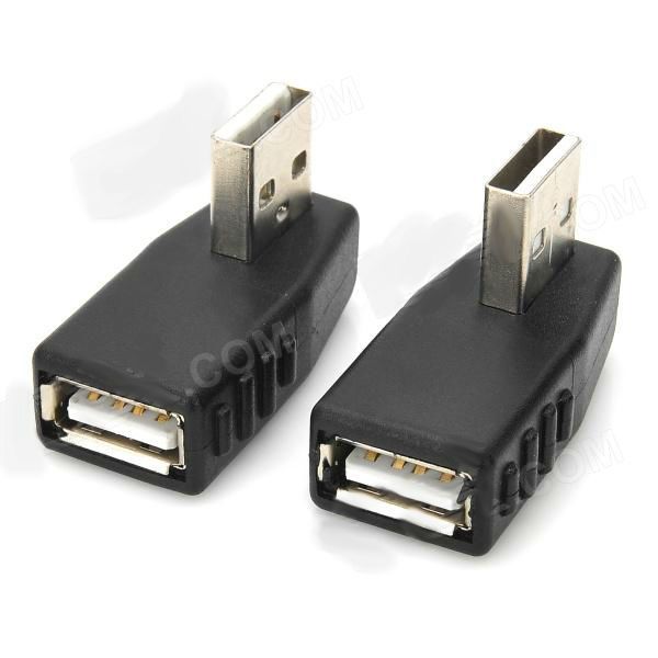 Adaptador USB Macho para USB Fêmea Ângulo 90 Graus MDZ2HSE2 (2PCS)