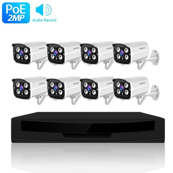 Kit Gravador de Vídeo NVR 8 Canais POE CCTV com Câmera IP LS-POE KIT-8CH1080P
