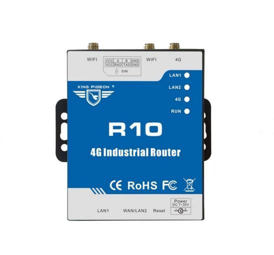 Roteador Industrial 4G Slot Cartão SIM para Equipamentos de Rede R10