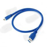 Cabo USB 3.0 Macho para Mini USB Macho 10 Pinos AUWJUY3E - Azul (50 cm)