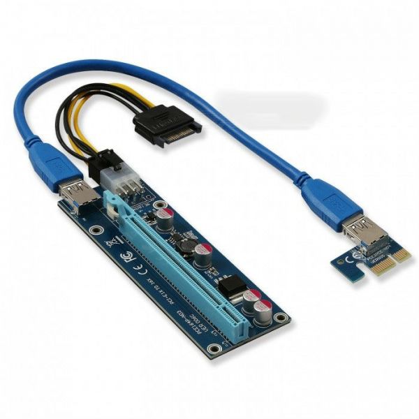 Placa Adaptador Kitbon USB 3.0 PCI-E Riser Ver 006C Cabo Extensão (12 Peças)