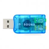 Placa de Som 3D Mini Adaptador USB 2.0 - Azul