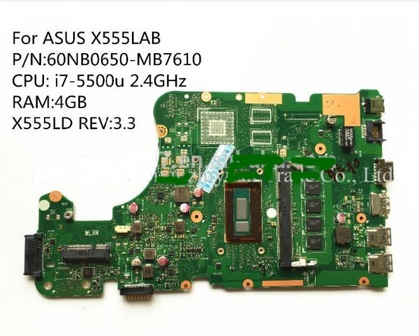 Placa Mãe para Notebook Asus X555LAB 60NB0650-MB7610 i7-5500u 2.4GHz X555LD REV:3.3