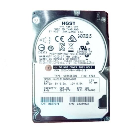 Disco Rígido HDD 600 GB SAS de Servidor HGST HUC101860CS4200