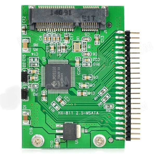 Placa Adaptador mSATA 2.5" IDE / mSATA SSD 44 Pinos 5V PCI-E
