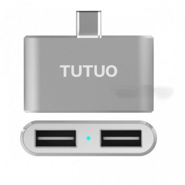Adaptador Conversor Hub USB 3.1 Tipo C Dual USB 2.0 OTG
