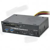 Painel Frontal 5,25 Media PCI-E 2 x USB 3.0 + SATA + eSATA Combo Power + Card Reader
