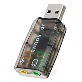 Mini Adaptador de Placa de som USB 2.0 3D - Preto