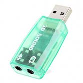 Placa de Som 3D Externa Mini Adaptador USB 2.0 - Verde