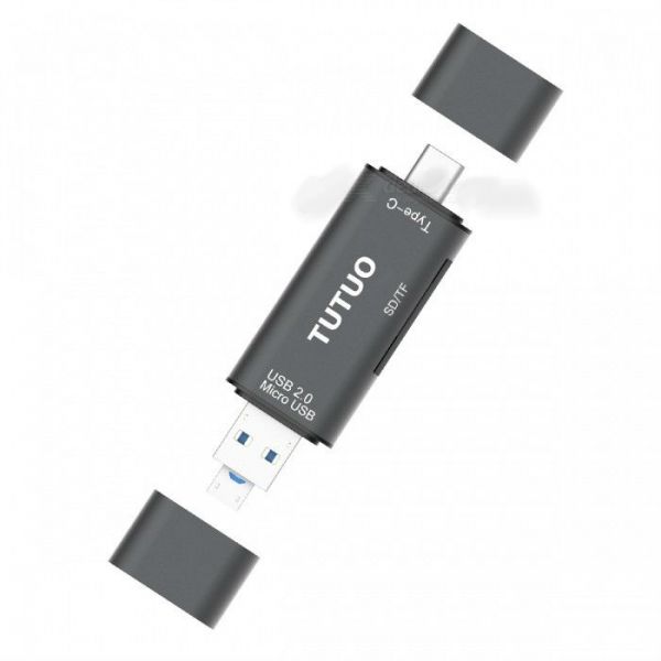 Adaptador Hub para Macbook Tutuo 5 em 1 USB OTG Leitor de Cartão TF SD