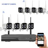 Kit Gravador de Vídeo NVR 8 Canais CCTV com 8 Câmeras IP Wi-fi LS-8ch wi-fi-960 p