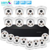 Kit Gravador de Vídeo 16CH CCTV POE com 16 Câmeras IP Full Color LS-NPOE2MP16CH-H.265X